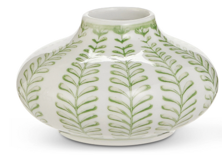 Green Floral Bud Vase