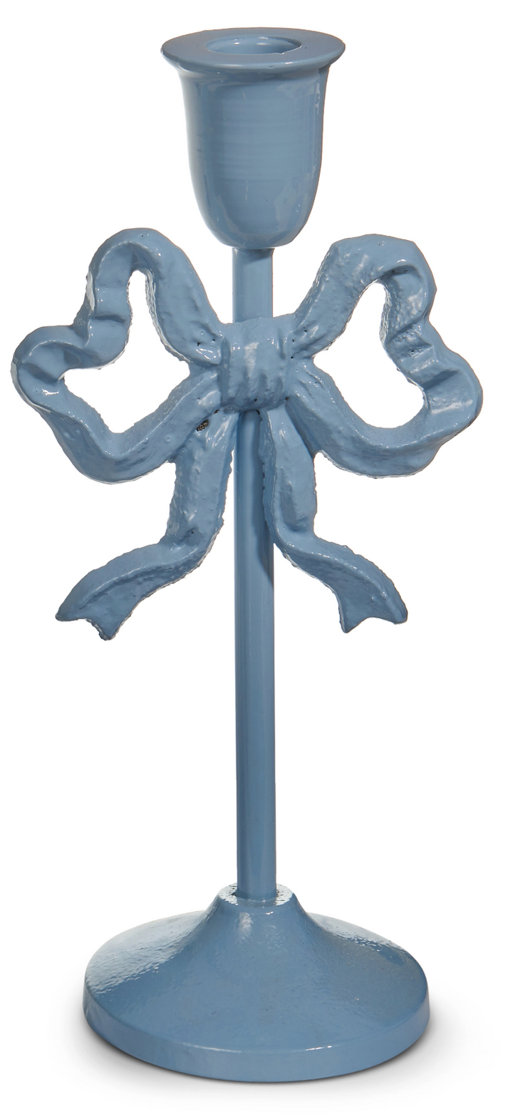 Blue Bow Candlesticks