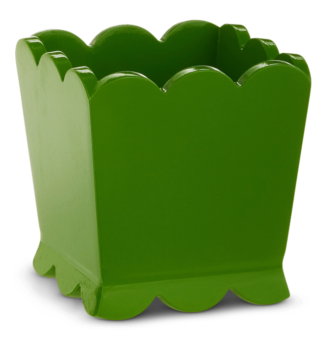 Green Scalloped Planter