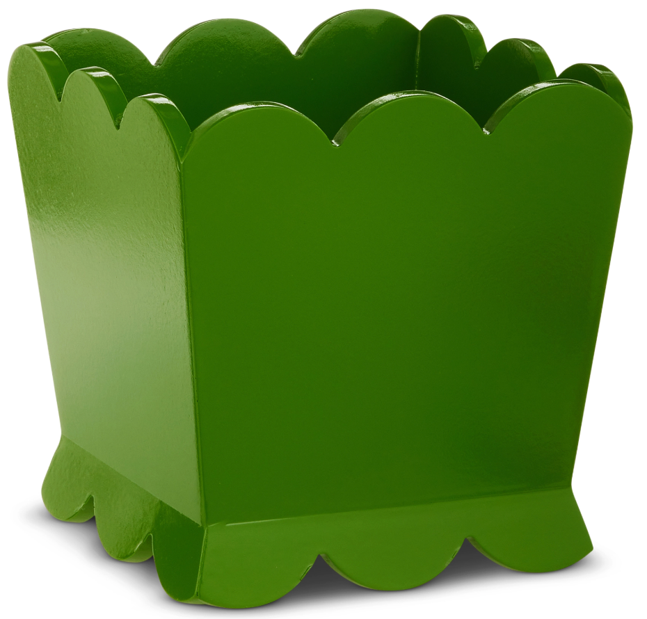 Green Scalloped Planter