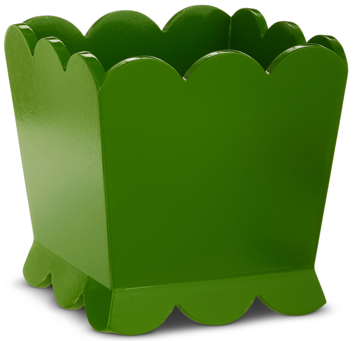 Green Scalloped Planter