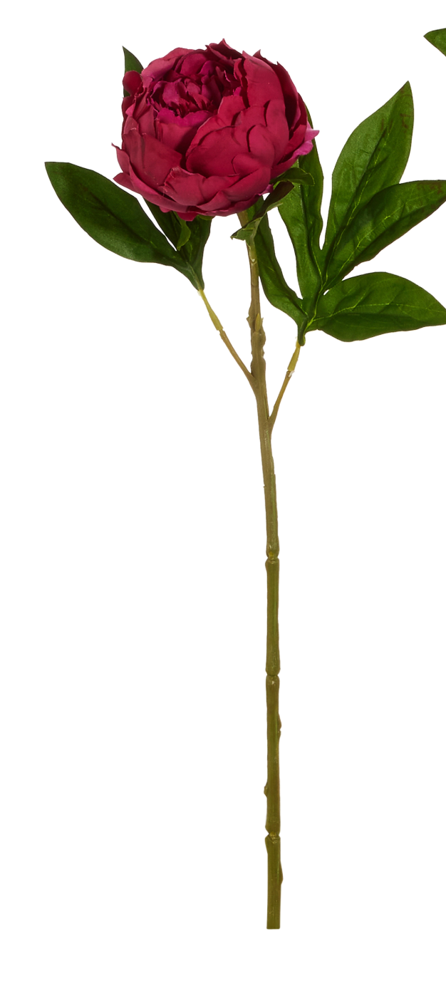 23" Real Touch Pink Peony Stem