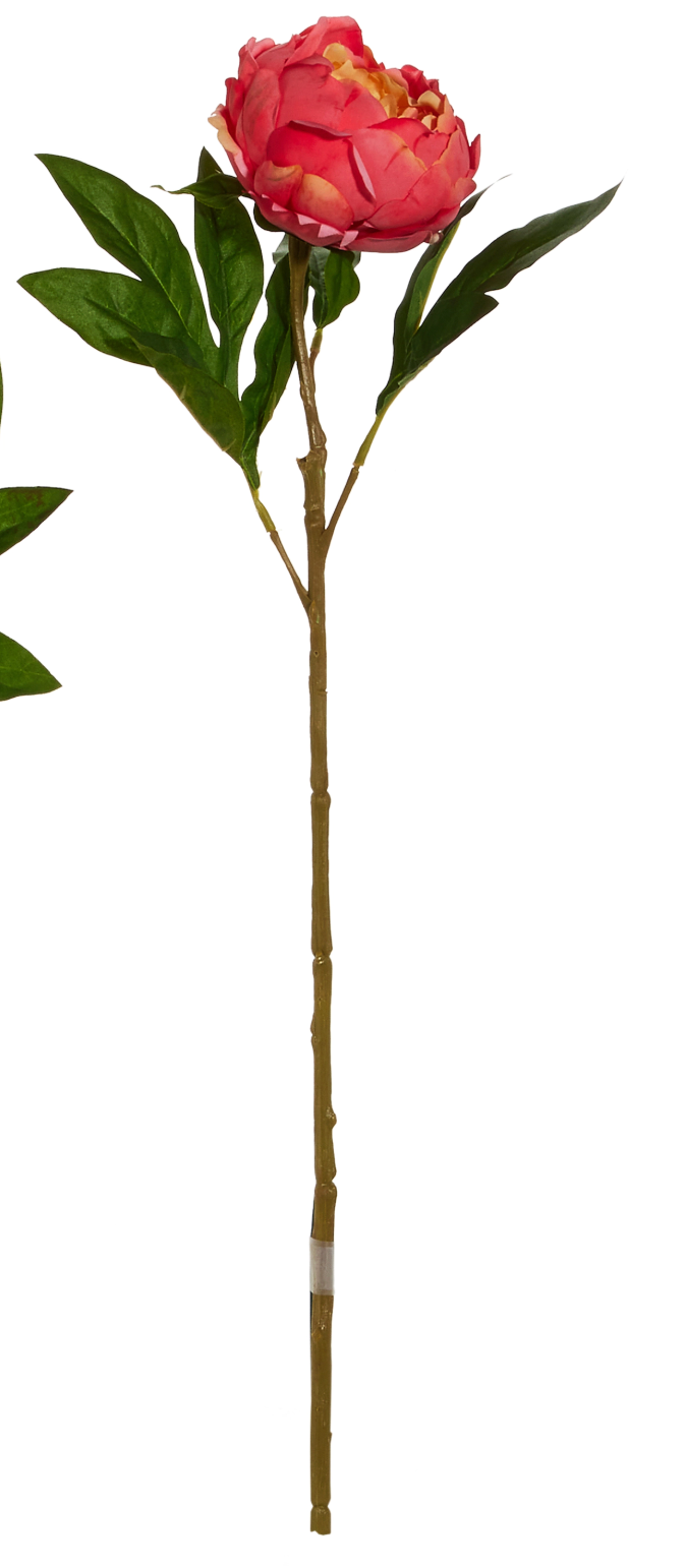 23" Real Touch Pink Peony Stem