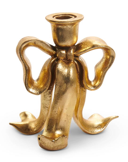 Gold Bow Candlesticks