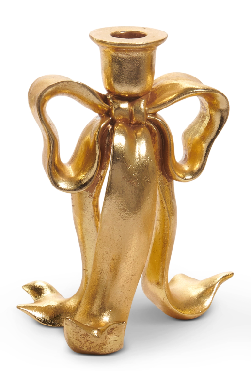 Gold Bow Candlesticks