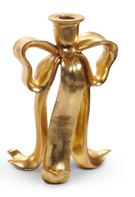 Gold Bow Candlesticks