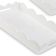 White Scalloped Trays