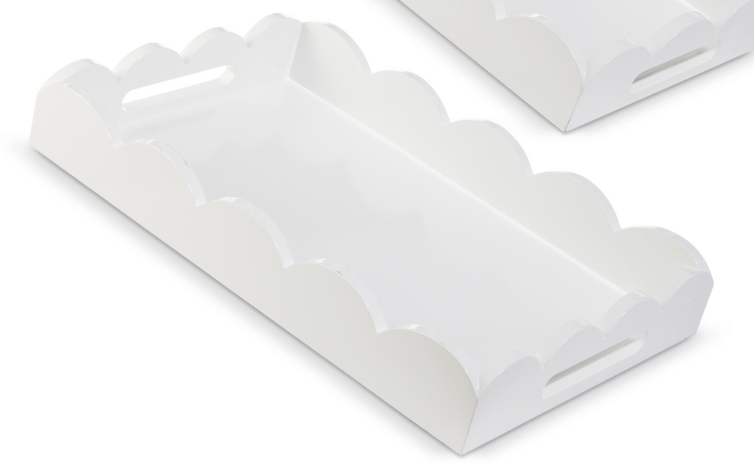 White Scalloped Trays