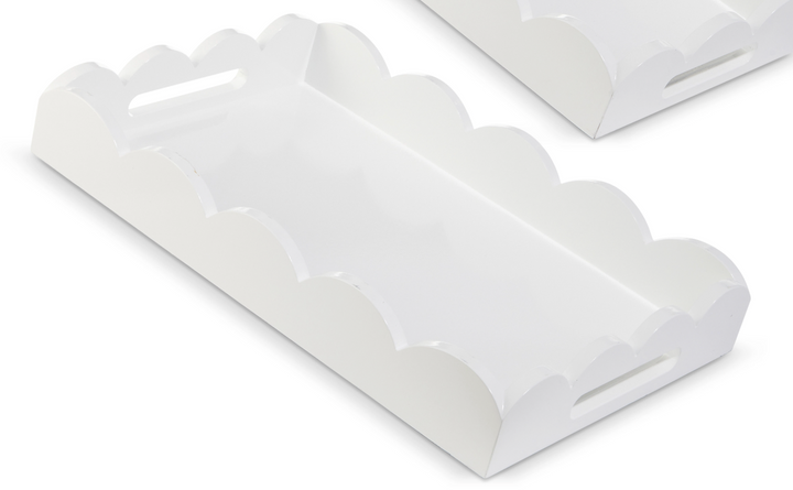 White Scalloped Trays