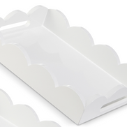 White Scalloped Trays