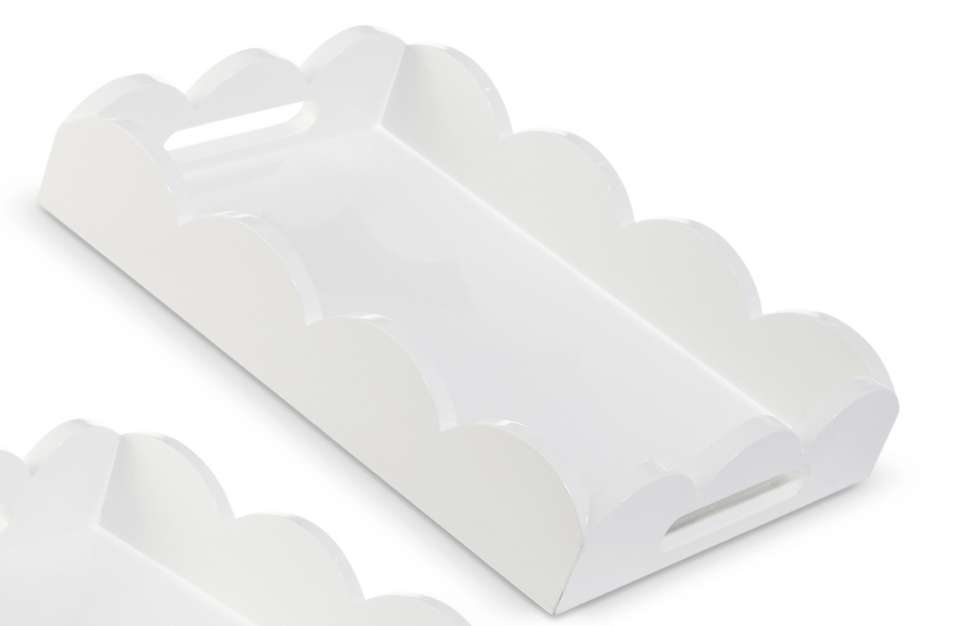 White Scalloped Trays