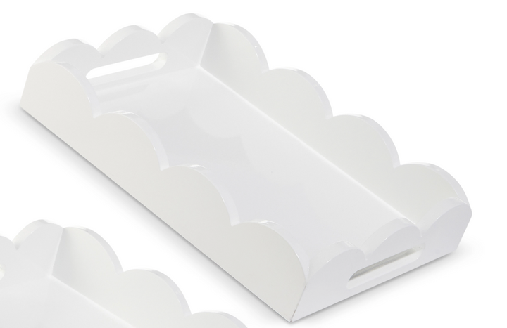 White Scalloped Trays