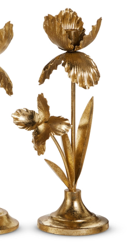 Gold Flower Candle Holder