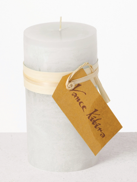 White Timber Pillar Candle