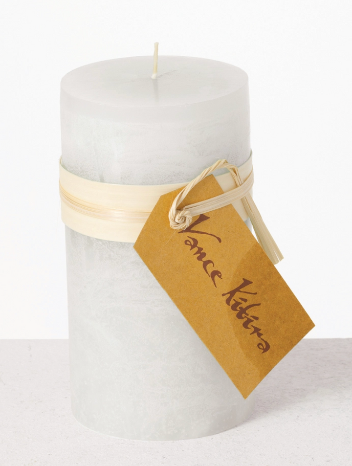 White Timber Pillar Candle