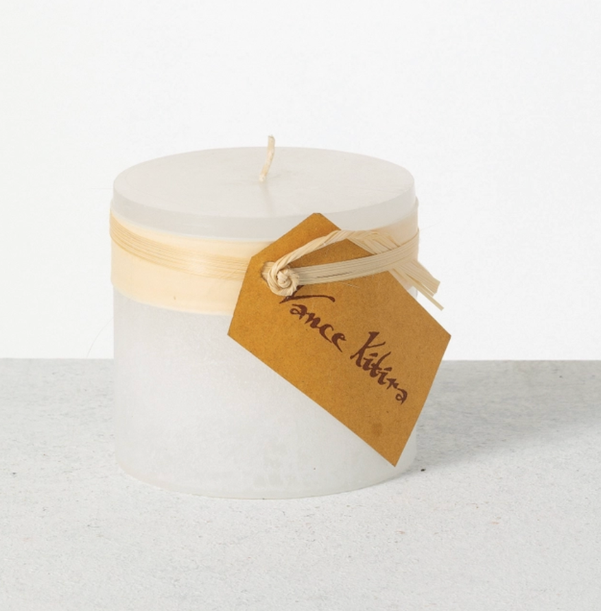 White Timber Pillar Candle