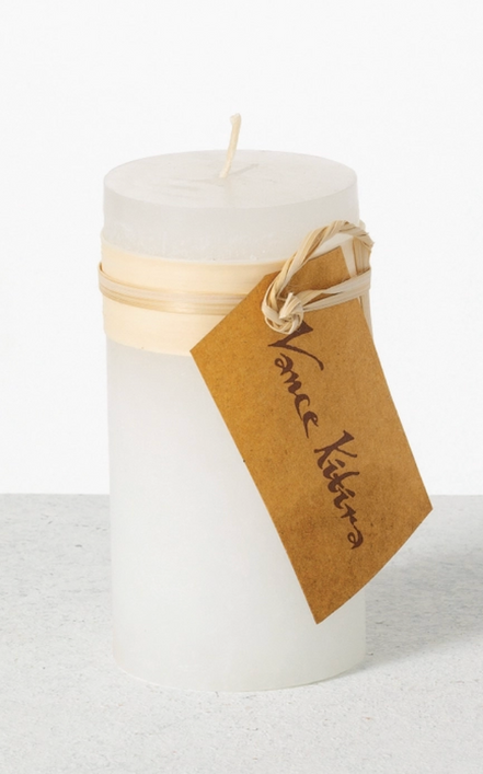 White Timber Pillar Candle