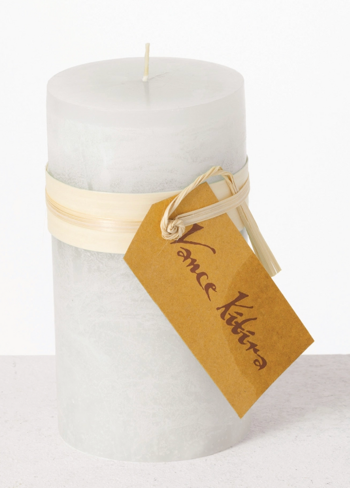 White Timber Pillar Candle