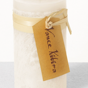 Melon White Timber Pillar Candle