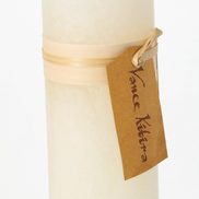 Melon White Timber Pillar Candle
