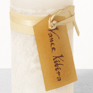 Melon White Timber Pillar Candle