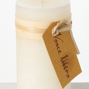 Melon White Timber Pillar Candle