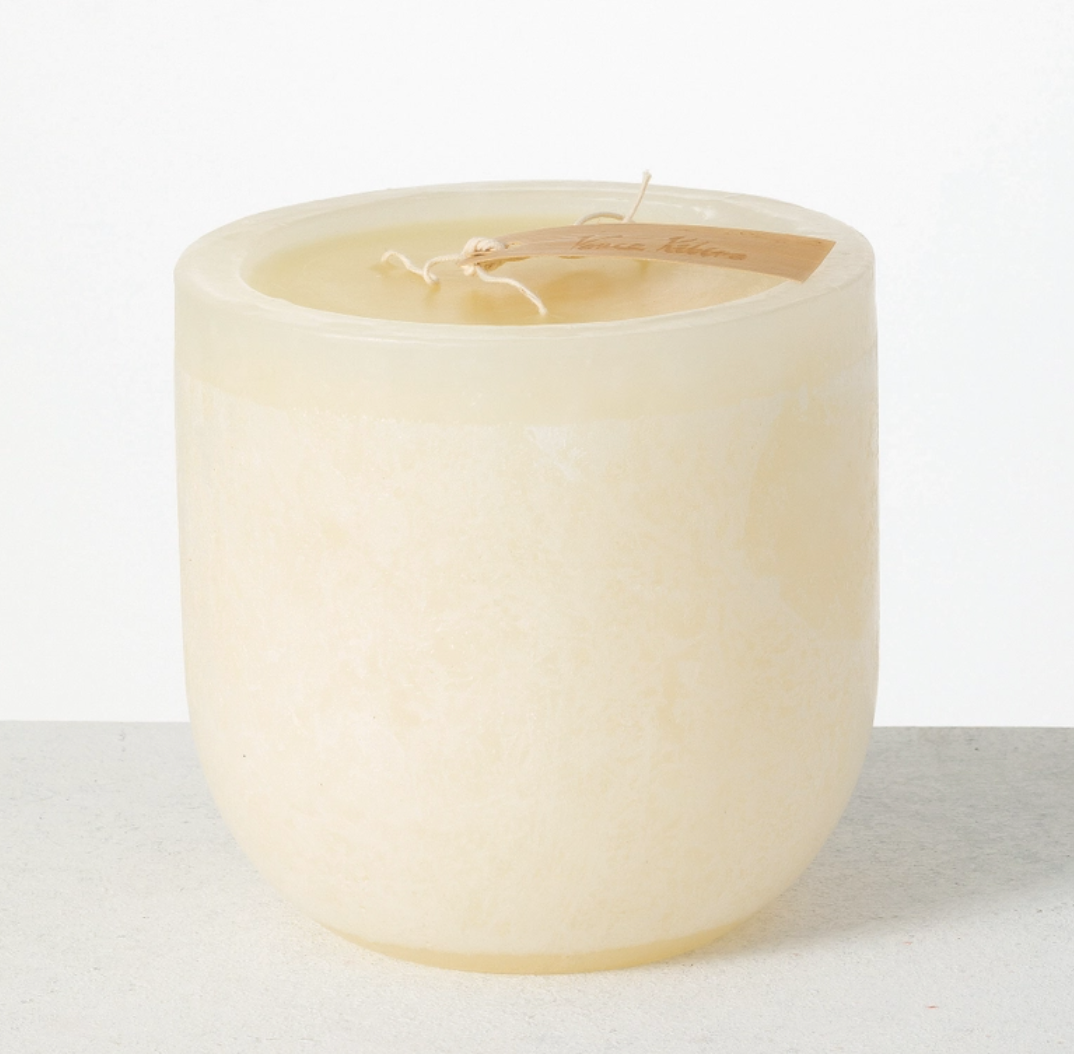 Melon White Timber Goblet Candle