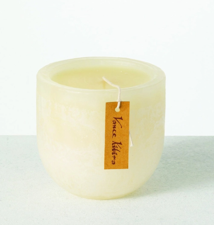 Melon White Timber Goblet Candle