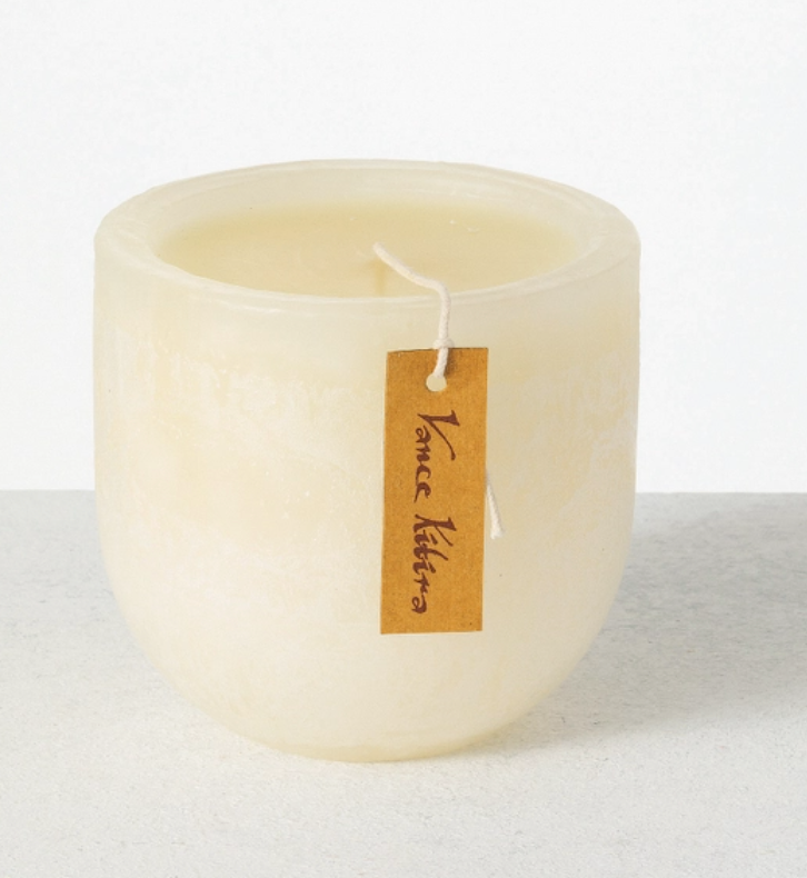 Melon White Timber Goblet Candle