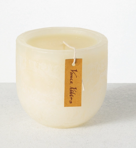 Melon White Timber Goblet Candle