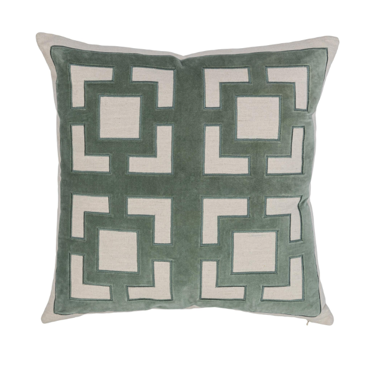 Fret Pillow-Jade Green