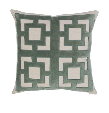 Fret Pillow-Jade Green