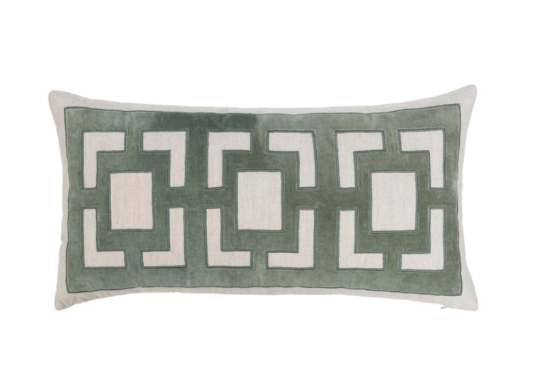 Fret Pillow-Jade Green