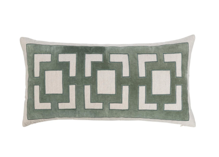 Fret Pillow-Jade Green