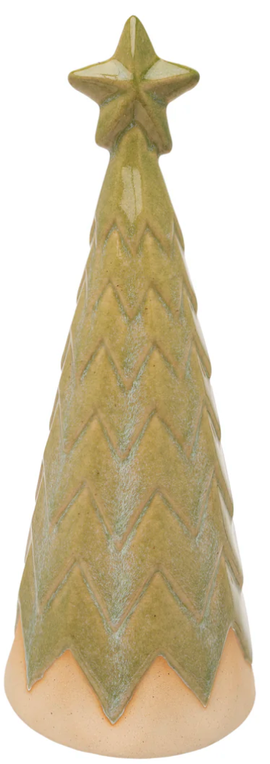 Ceramic Tree with Green Reactive Glaze