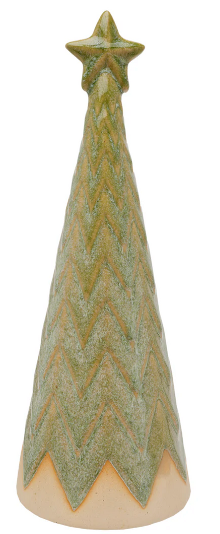 Ceramic Tree with Green Reactive Glaze