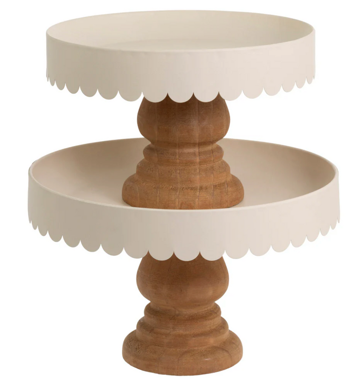 Almond Scalloped Decor Stands