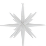 Multi Point White Glittered Star Ornament