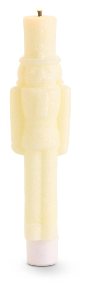 Glittered Ivory Flameless Taper Nutcrackers