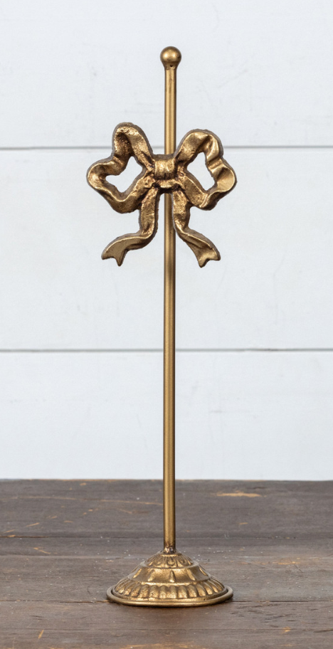 Gold Wreath Stand with Bow