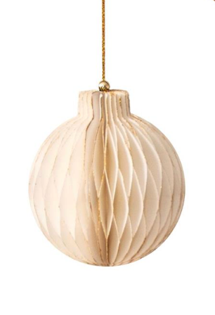 Gold Tipped Honeycomb Round Ornaments