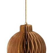 Gold Tipped Honeycomb Round Ornaments
