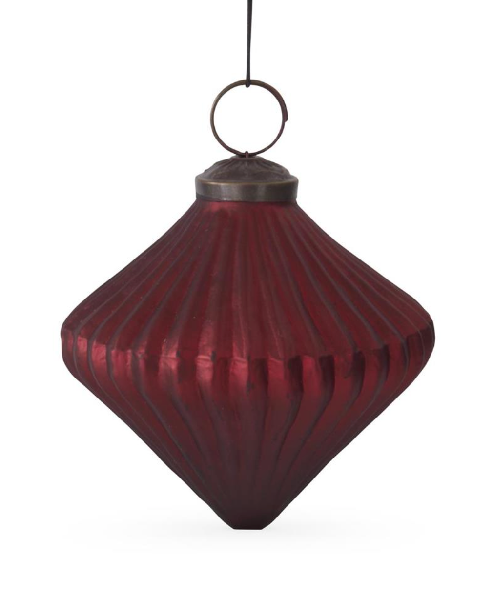 Ribbed Glass Ornament