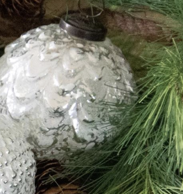 White Mercury Glass Ornaments