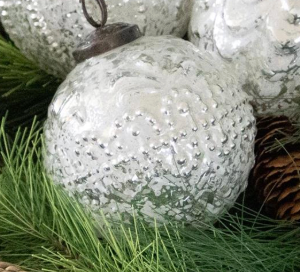 White Mercury Glass Ornaments