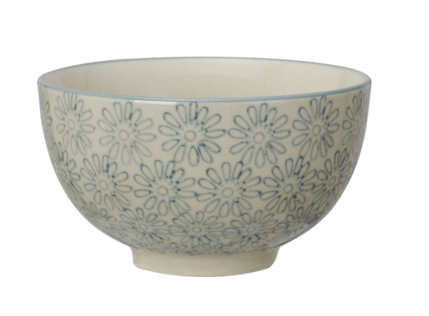 Hand Stamped Stoneware Bowl