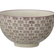 Hand Stamped Stoneware Bowl