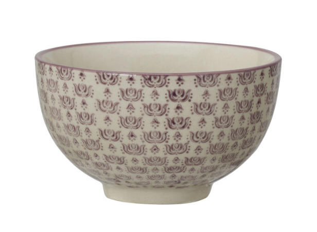 Hand Stamped Stoneware Bowl
