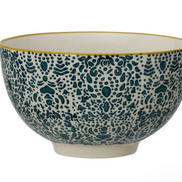 Hand Stamped Stoneware Bowl