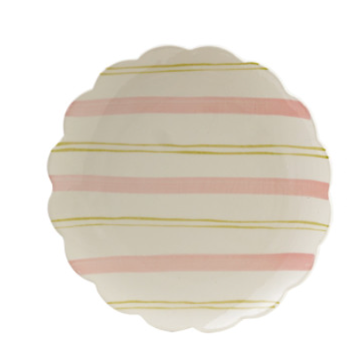 Hand Painted Scalloped Stoneware Plate